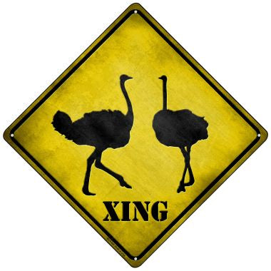 Ostrich Xing Novelty Mini Metal Crossing Sign MCX-060