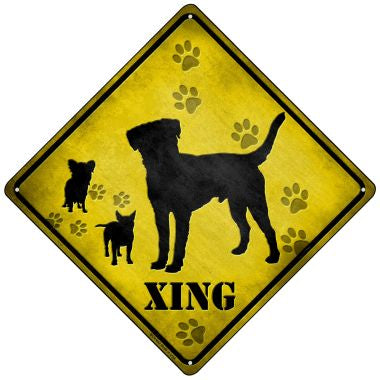 Dogs Xing Novelty Mini Metal Crossing Sign MCX-062
