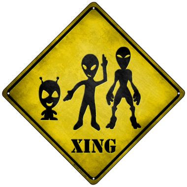 Aliens Xing Novelty Mini Metal Crossing Sign MCX-069