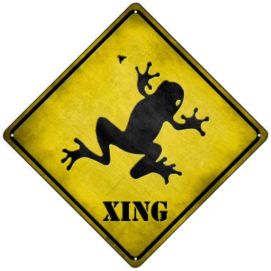 Frog Xing Novelty Mini Metal Crossing Sign MCX-072