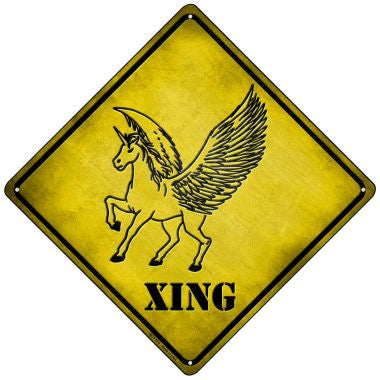 Unicorn Xing Novelty Mini Metal Crossing Sign MCX-074