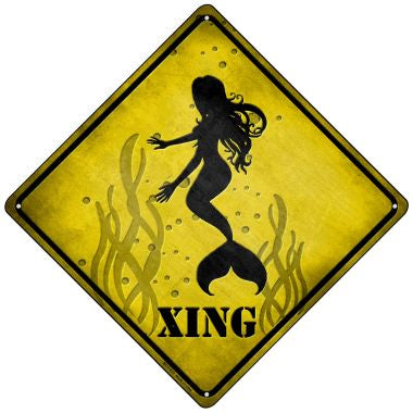 Mermaids Xing Novelty Mini Metal Crossing Sign MCX-075