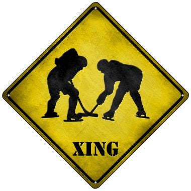 Hockey Xing Novelty Mini Metal Crossing Sign MCX-086