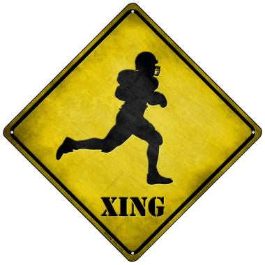Football Xing Novelty Mini Metal Crossing Sign MCX-088