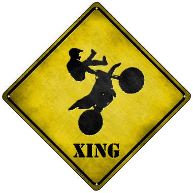 Motocross Xing Novelty Mini Metal Crossing Sign MCX-092