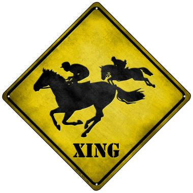 Horse Racing Xing Novelty Mini Metal Crossing Sign MCX-100