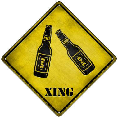 Beer Xing Novelty Mini Metal Crossing Sign MCX-106