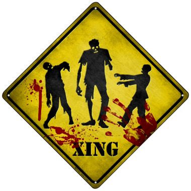 Zombies Xing Novelty Mini Metal Crossing Sign MCX-107