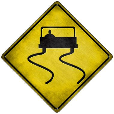 Slippery Road Novelty Mini Metal Crossing Sign MCX-116