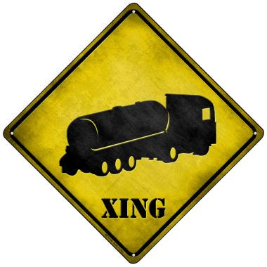 Tank Truck Xing Novelty Mini Metal Crossing Sign MCX-130