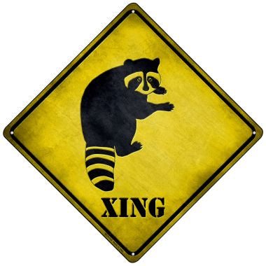 Raccoon Xing Novelty Mini Metal Crossing Sign MCX-133