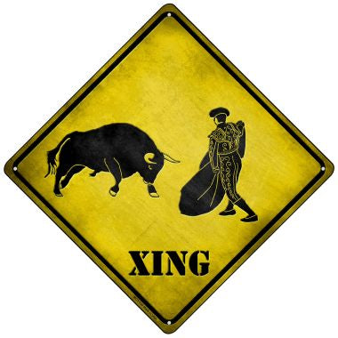 Bullfight Xing Novelty Mini Metal Crossing Sign MCX-136