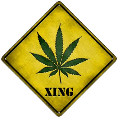 Cannabis Xing Novelty Mini Metal Crossing Sign MCX-139