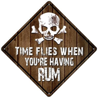 Time Flies Having Rum Novelty Mini Metal Crossing Sign MCX-142