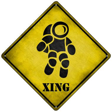 Astronaut Xing Novelty Mini Metal Crossing Sign MCX-146