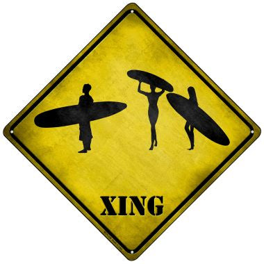 Surfers Xing Novelty Mini Metal Crossing Sign MCX-158