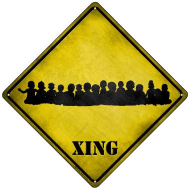 Toddler Crowd Xing Novelty Mini Metal Crossing Sign MCX-159