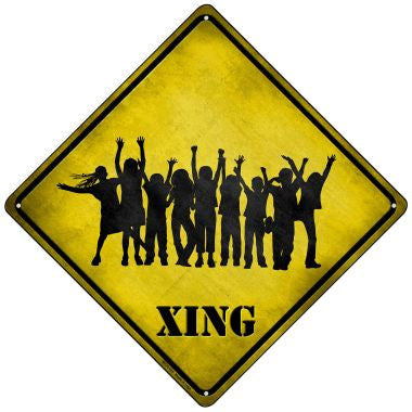 Teen Crowd Xing Novelty Mini Metal Crossing Sign MCX-161