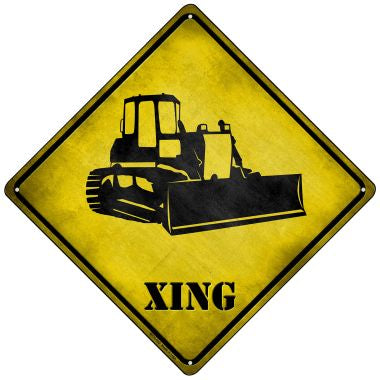 Bulldozer Xing Novelty Mini Metal Crossing Sign MCX-162