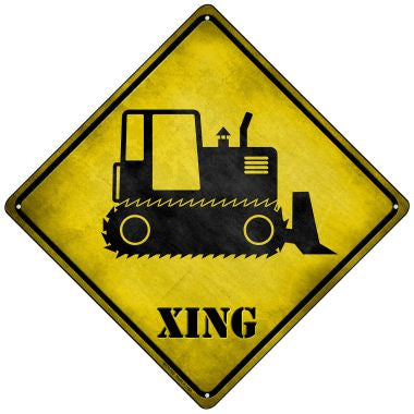 Crawler Tractor Xing Novelty Mini Metal Crossing Sign MCX-163