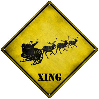 Santa Xing Novelty Mini Metal Crossing Sign MCX-166