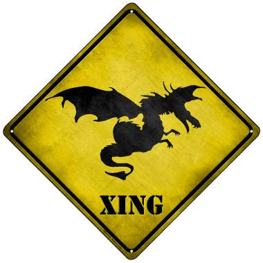 Dragon In Flight Xing Novelty Mini Metal Crossing Sign MCX-172