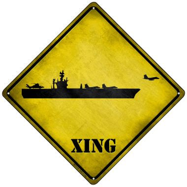 Aircraft Carrier Xing Novelty Mini Metal Crossing Sign MCX-175