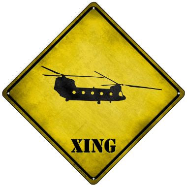 Transport Helicopter Xing Novelty Mini Metal Crossing Sign MCX-176