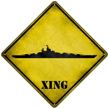 Battleship Xing Novelty Mini Metal Crossing Sign MCX-177