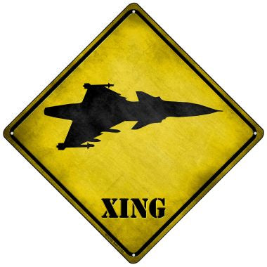 Jet Fighter Xing Novelty Mini Metal Crossing Sign MCX-182