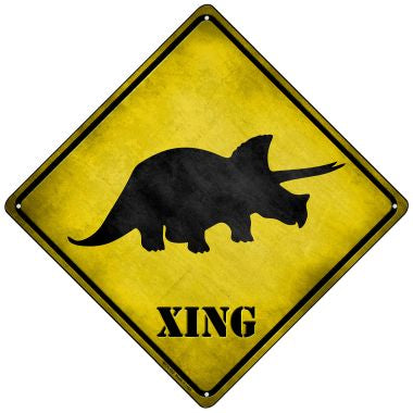 Triceratops Xing Novelty Mini Metal Crossing Sign MCX-183