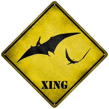 Pterodactyls Xing Novelty Mini Metal Crossing Sign MCX-184