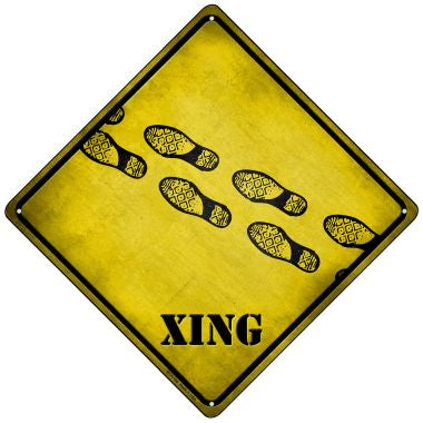 Footprints Xing Novelty Mini Metal Crossing Sign MCX-196