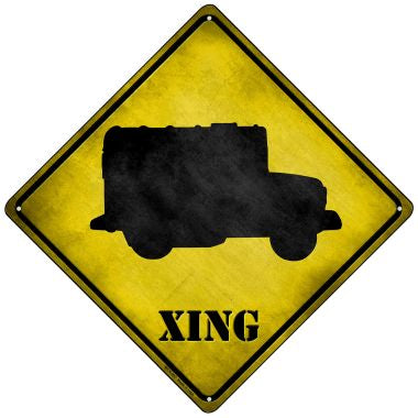 Military Truck Xing Novelty Mini Metal Crossing Sign MCX-207