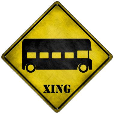 Double-Decker Bus Xing Novelty Mini Metal Crossing Sign MCX-211