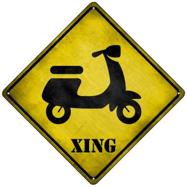 Moped Xing Novelty Mini Metal Crossing Sign MCX-212