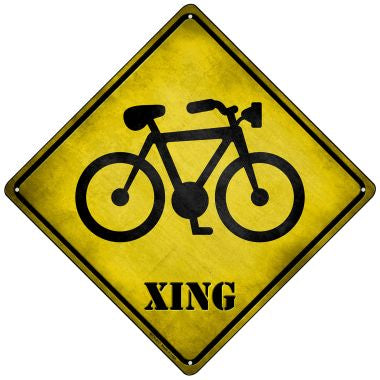 Bicycle Xing Novelty Mini Metal Crossing Sign MCX-217