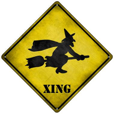 Simple Witch Xing Novelty Mini Metal Crossing Sign MCX-218