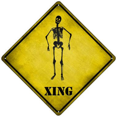 Skeleton Xing Novelty Mini Metal Crossing Sign MCX-222