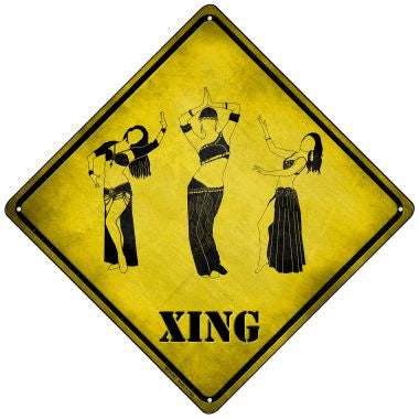 Belly Dancers Xing Novelty Mini Metal Crossing Sign MCX-227