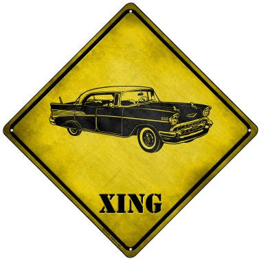 Classic '57 Chevy Xing Novelty Mini Metal Crossing Sign MCX-228