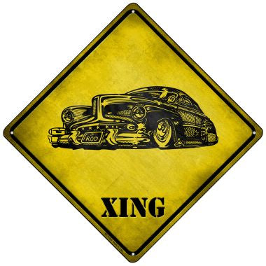 Classic Hot Rod Xing Novelty Mini Metal Crossing Sign MCX-230
