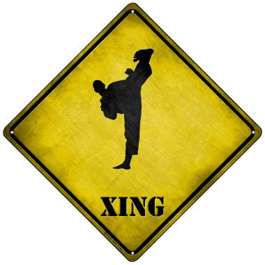 Kung Fu Martial Artist Xing Novelty Mini Metal Crossing Sign MCX-257
