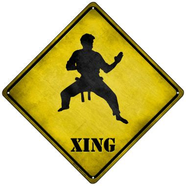 Kung Fu Martial Artist Xing Novelty Mini Metal Crossing Sign MCX-262
