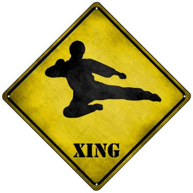 Kung Fu Martial Artist Xing Novelty Mini Metal Crossing Sign MCX-263