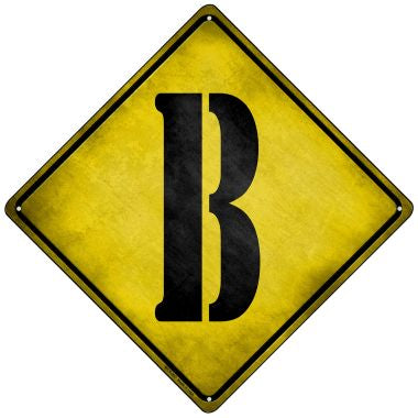 Letter B Xing Novelty Mini Metal Crossing Sign MCX-267