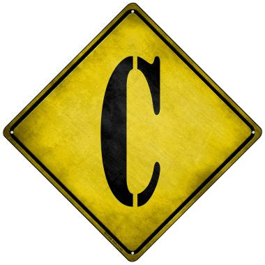 Letter C Xing Novelty Mini Metal Crossing Sign MCX-268