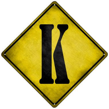 Letter K Xing Novelty Mini Metal Crossing Sign MCX-276