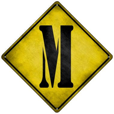 Letter M Xing Novelty Mini Metal Crossing Sign MCX-278