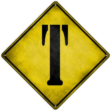 Letter T Xing Novelty Mini Metal Crossing Sign MCX-285